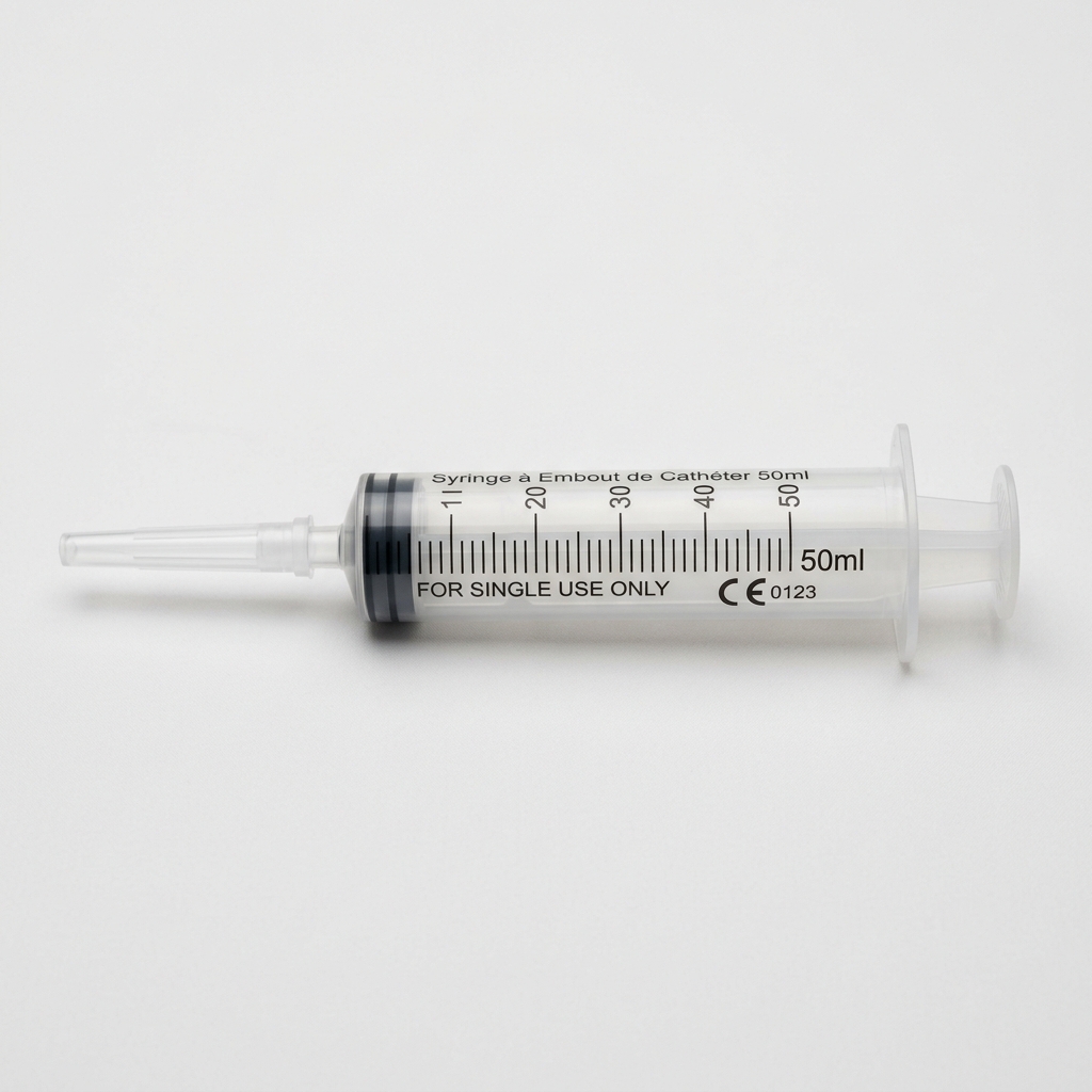 Syringe À Embout De Cathéter - Seringue Sans Latex En 3 Parties - 50ml