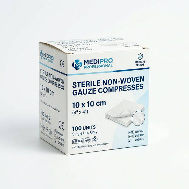 Compresses Stériles Non-Tissées (10x10 cm)