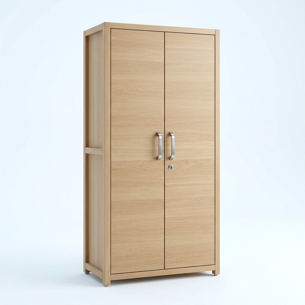 ARMOIRE HAUTE BOIS AVEC 2 PORTES 90X45X205H