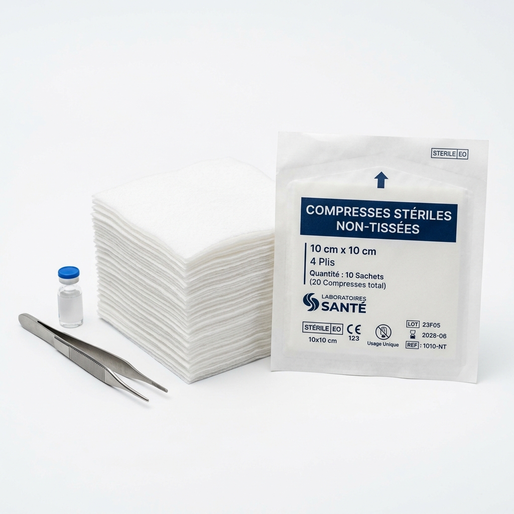 Compresses Stériles Non-Tissées (10x10 cm)