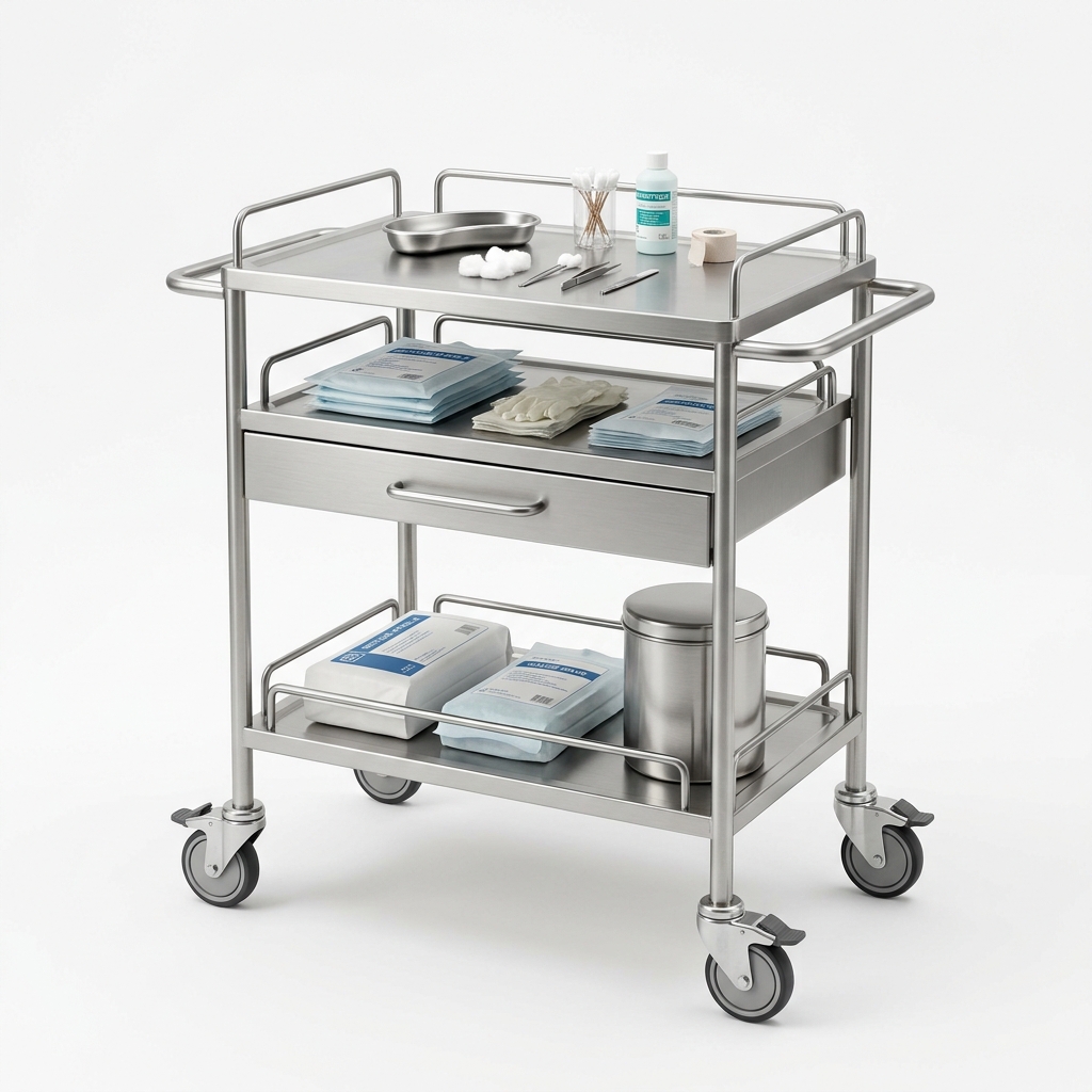 Chariot de Soins Médicaux en Inox