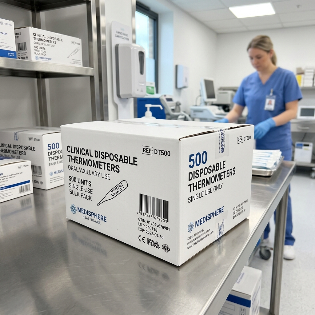 Thermomètres cliniques consommables (boîte de 500)