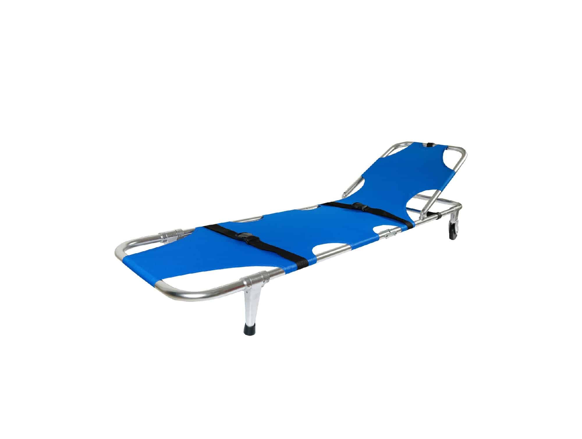 Brancard inox pliable à roues, 120 kg - (L809)