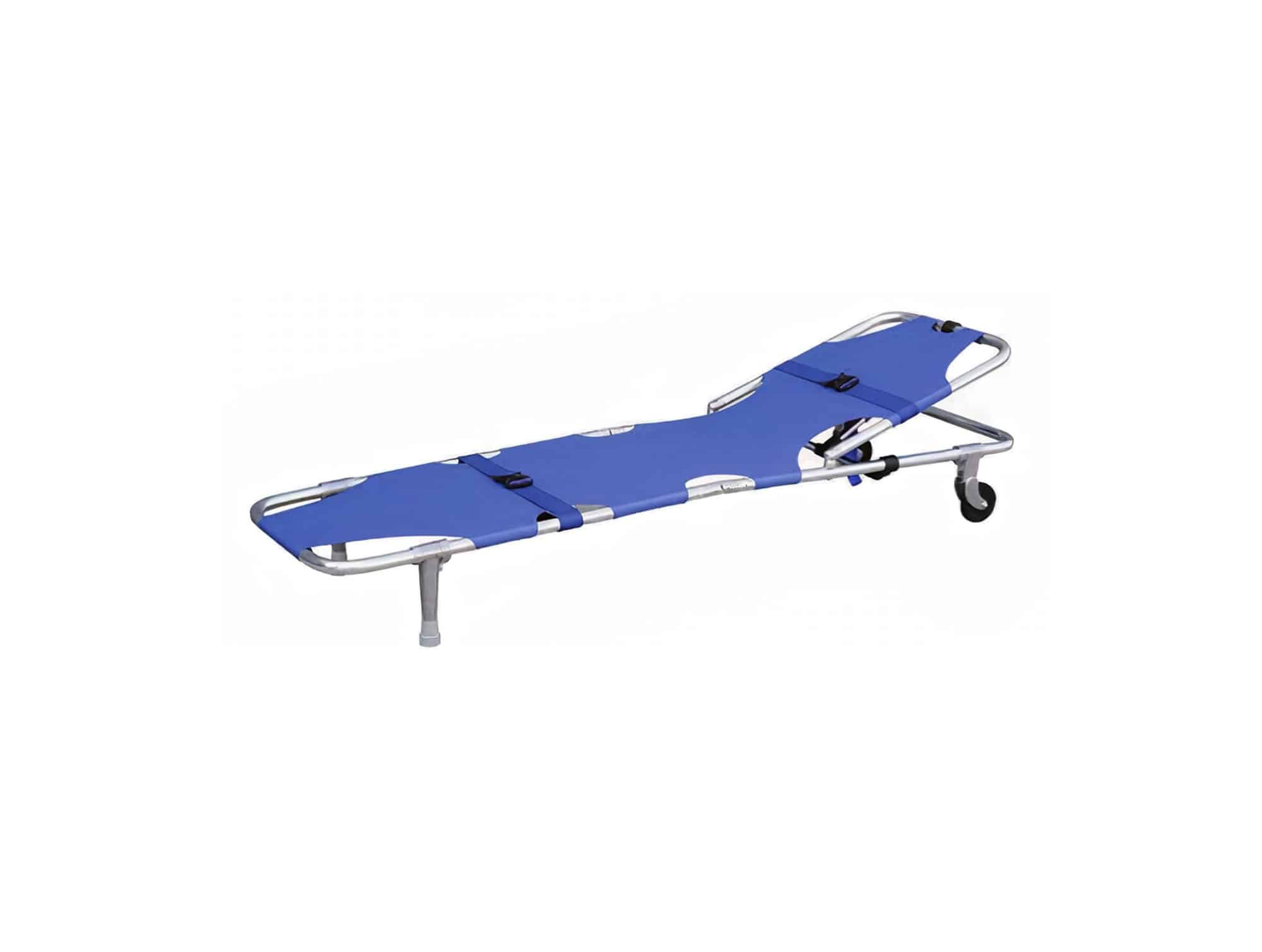 Brancard pliable avec relève - buste et roues, capacité 120 kg (, réf. L8095)