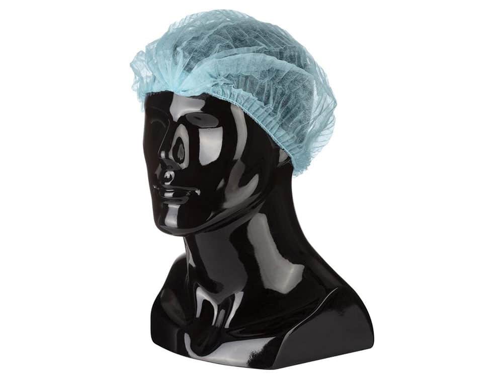 Charlotte jetable ronde non tissée avec élastique sans latex, taille unique 530 mm, sachet de 100 unités