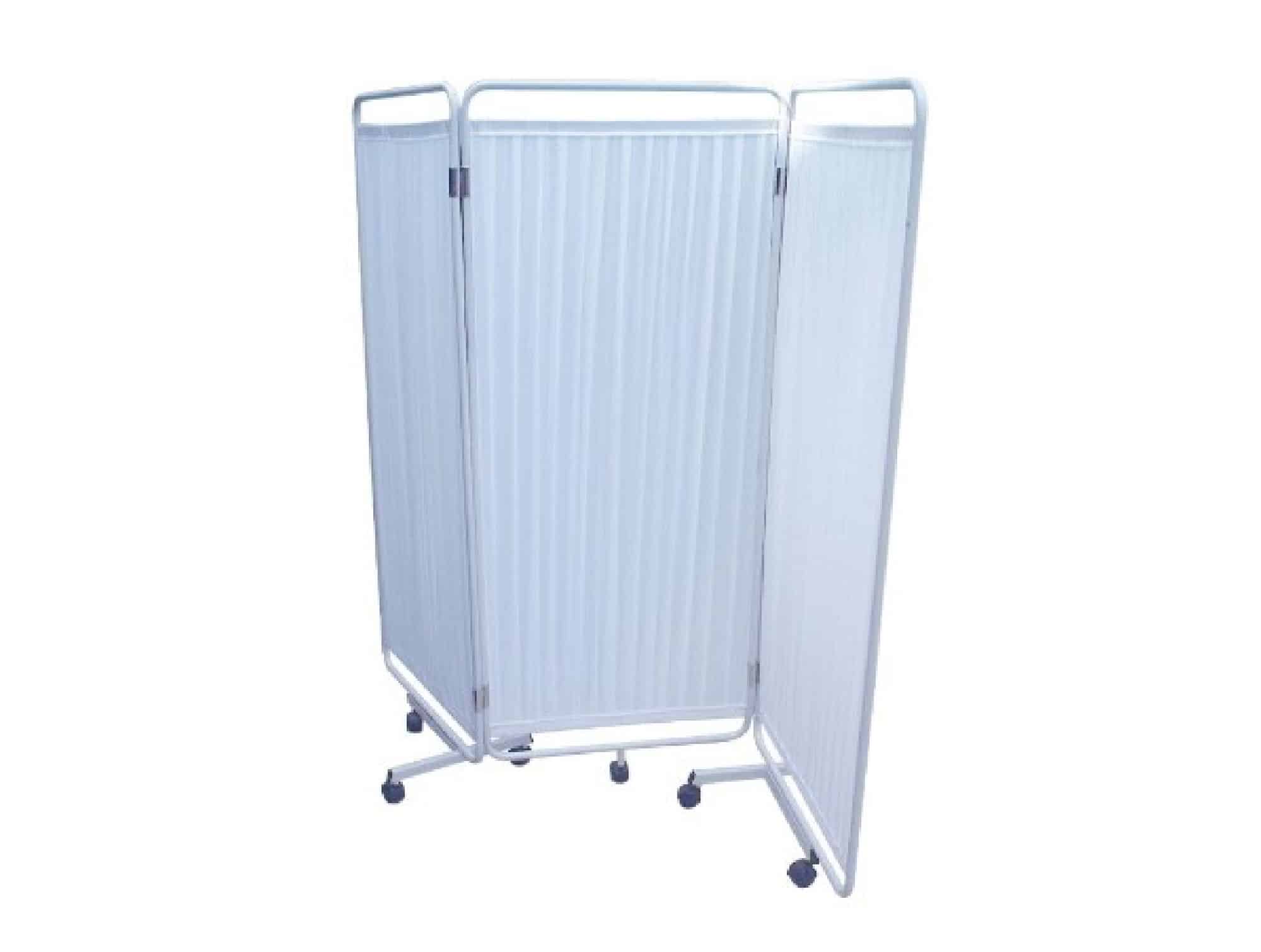 Paravent 3 volets en inox sur roulettes