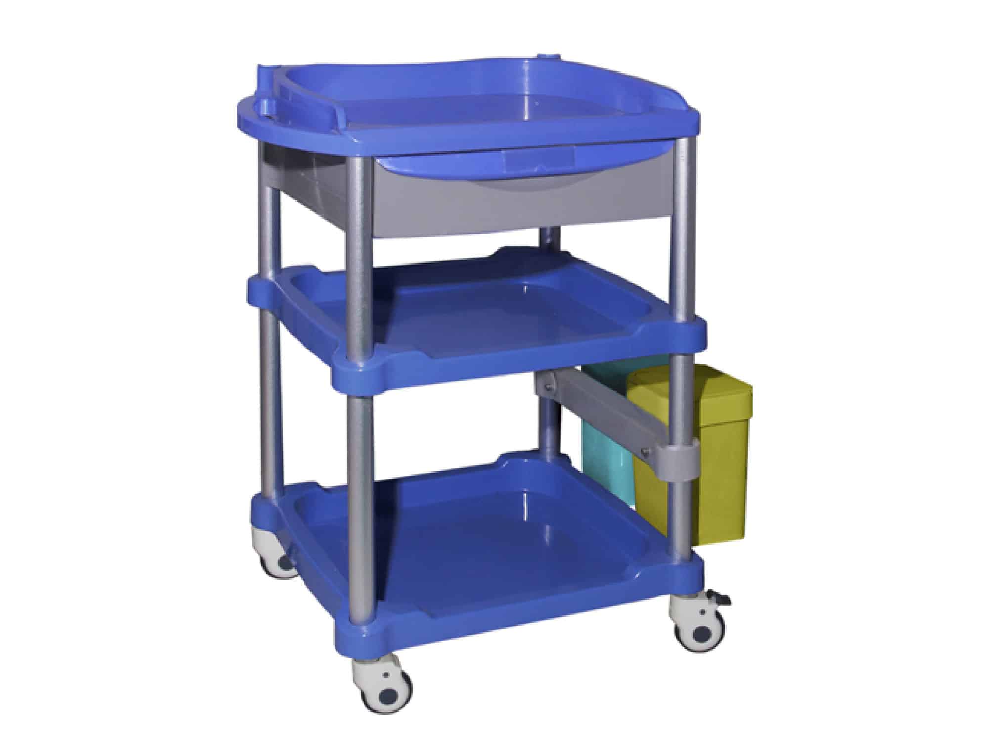 Chariot de clinique 1 tiroir et 3 plateaux 750 × 475 × 920 mm (Réf. L8171C3)