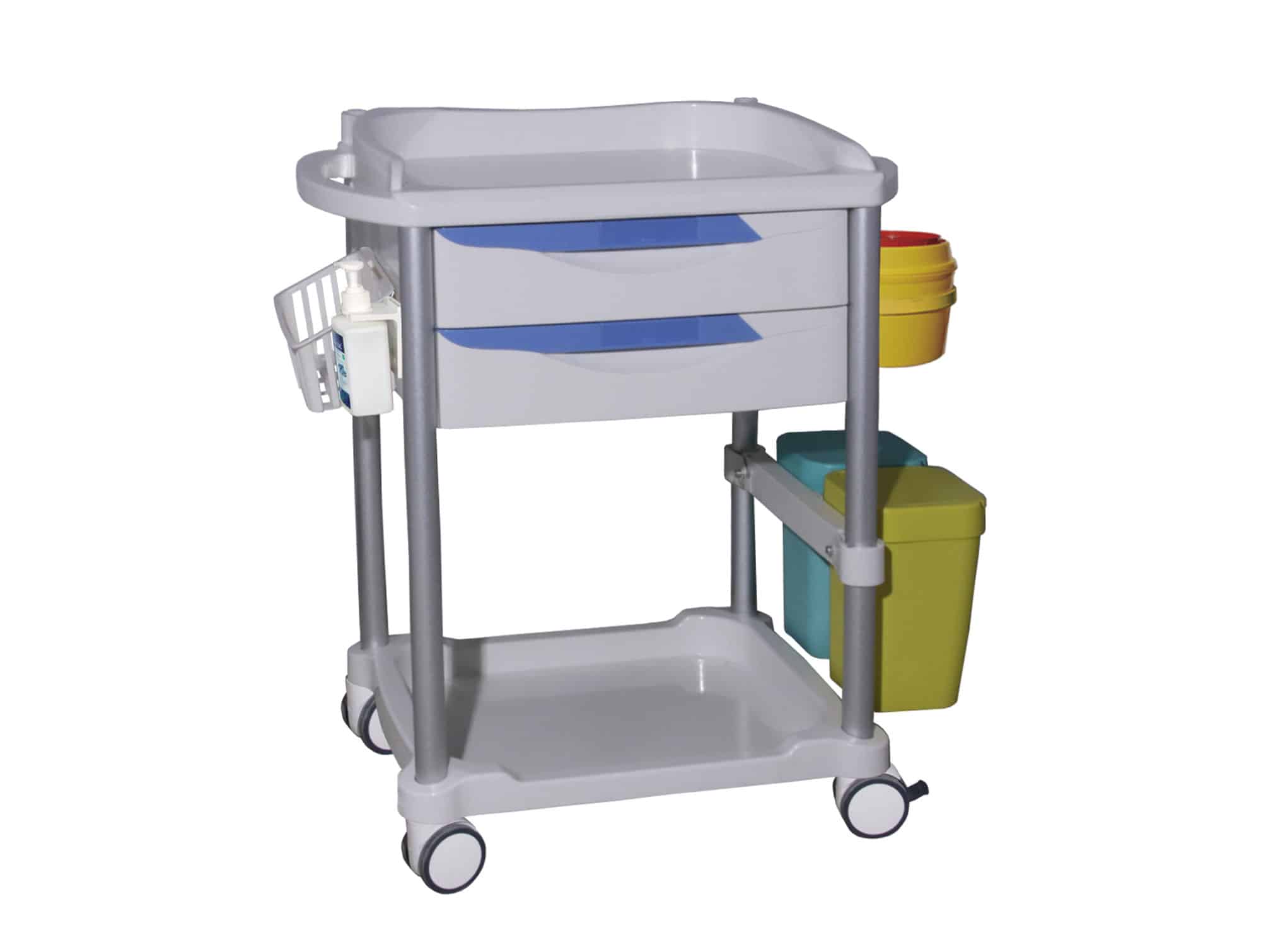 Chariot de clinique 2 tiroirs et 2 plateaux (760 × 475 × 920 mm) - Réf. L8176LS