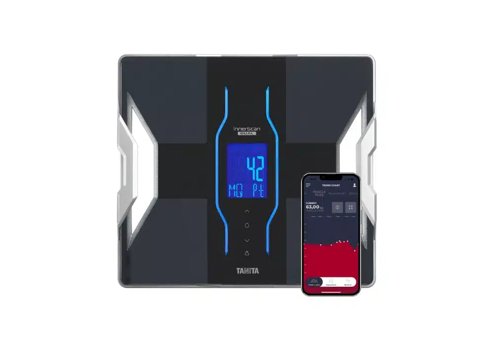 Analyseur de composition corporelle connecté (balance) Tanita RD953, Bluetooth, BIA double fréquence, 200 kg