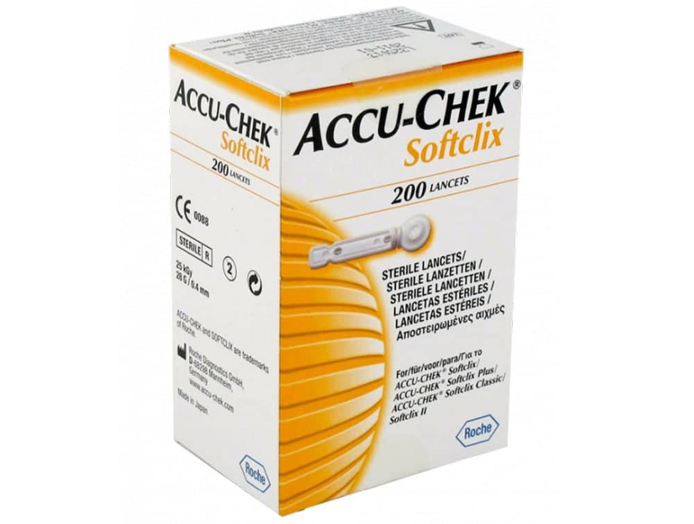 Lancettes stériles Accu - Chek Softclix Roche avec capuchon de protection (200)