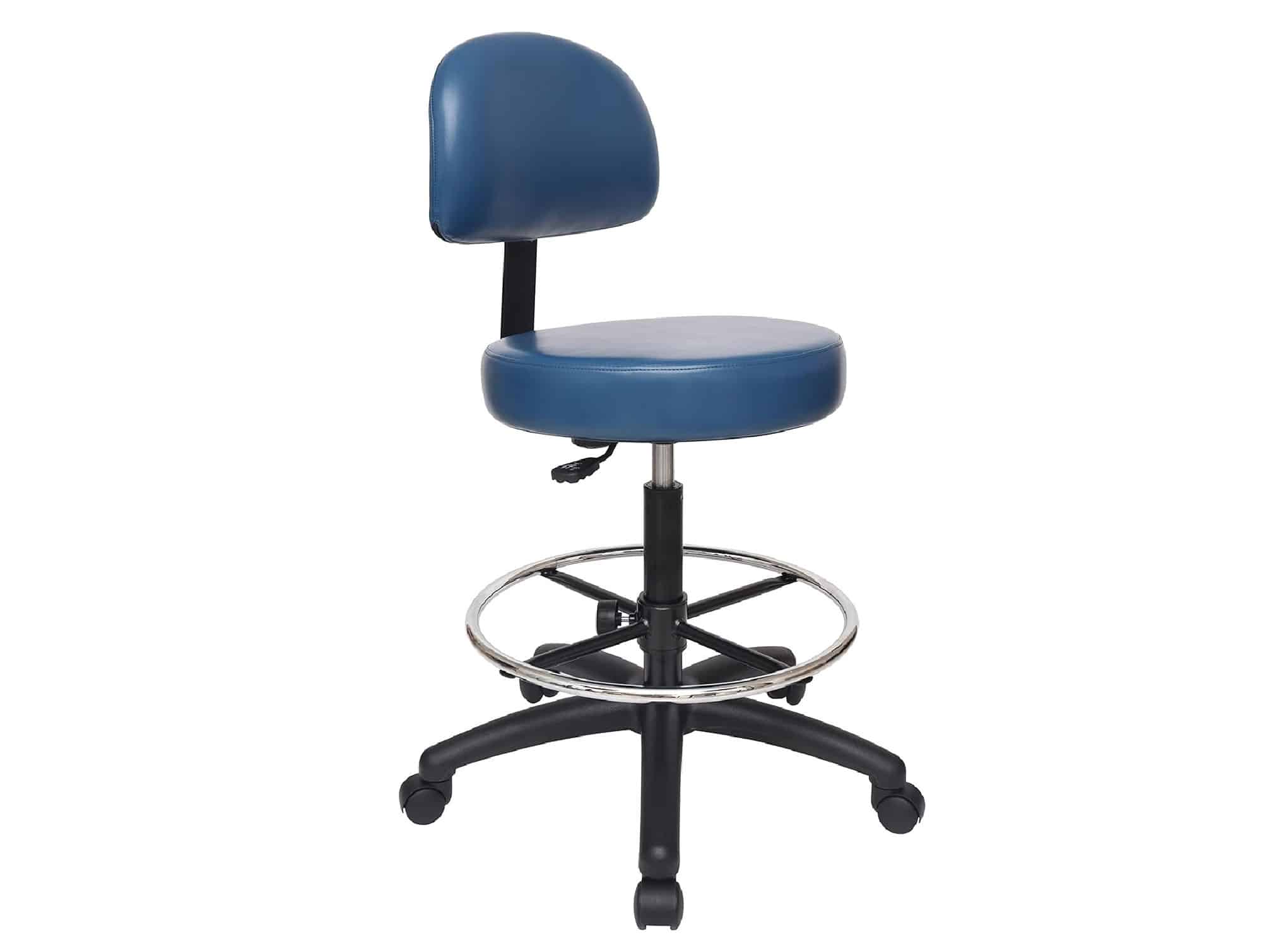 Tabouret avec dossier bleu