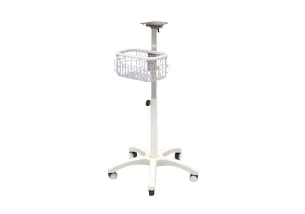 Chariot mobile pour moniteur patient (650 x 650 mm, hauteur 765 - 1260 mm, charge max 15 kg)